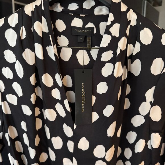 Donna Karan POLKA DOT A LINE MIDI DRESS - Picture 5 of 6